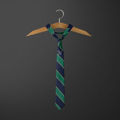 Fraternity ties with a classic green American stripe, custom woven ties for fraternities