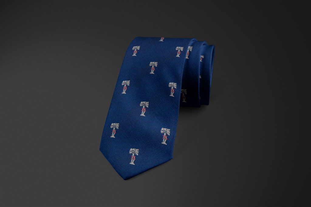 Italian ties custom woven with recurring logo, ties made in a custom tie design for a association